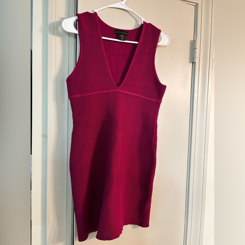 House of Harlow | Magenta Ribbed‎ Mini Dress